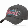 Baseball Cap with Sequin Embroidery in Front, Made of 100% Cotton Twill